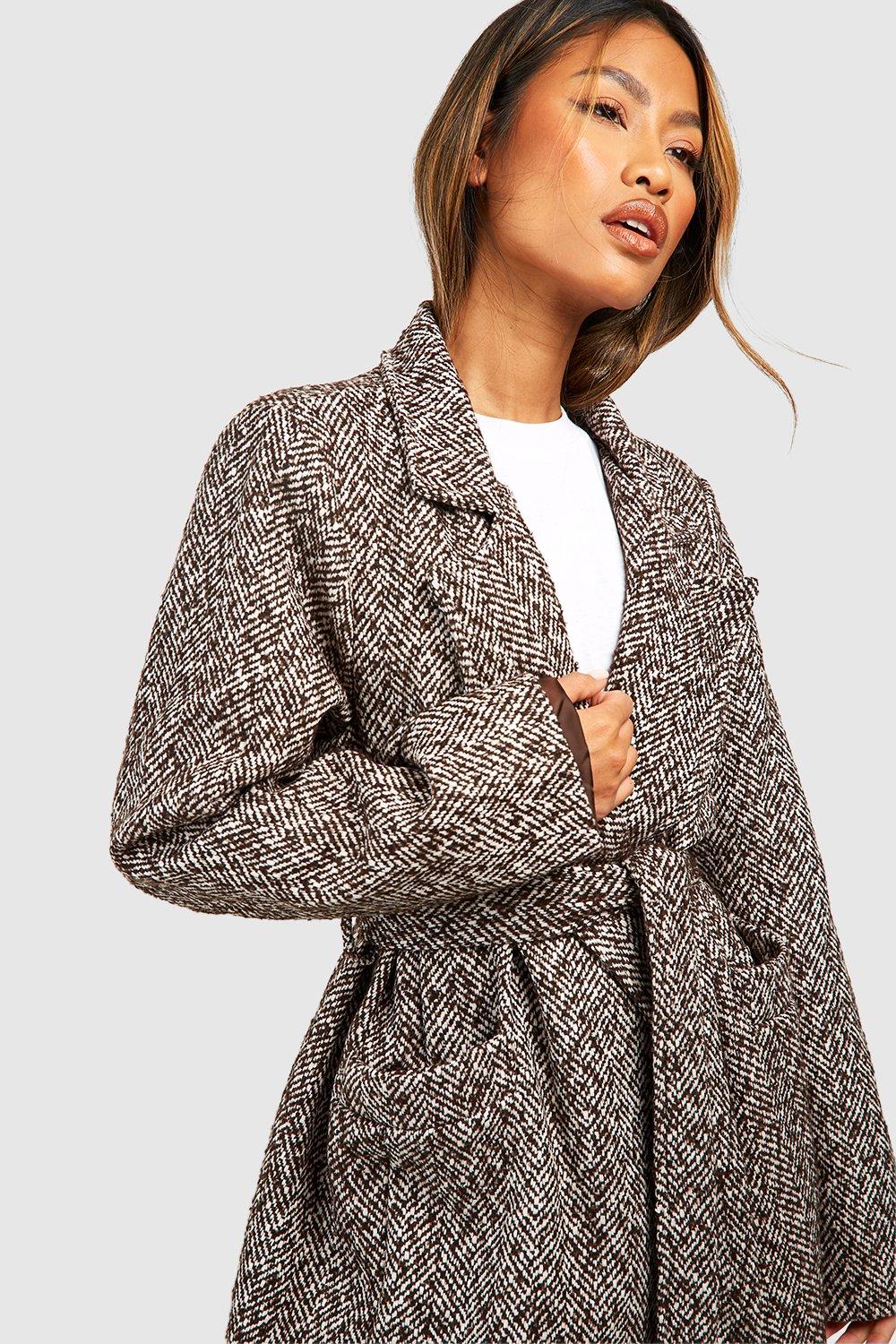 Boohoo on sale belted coat