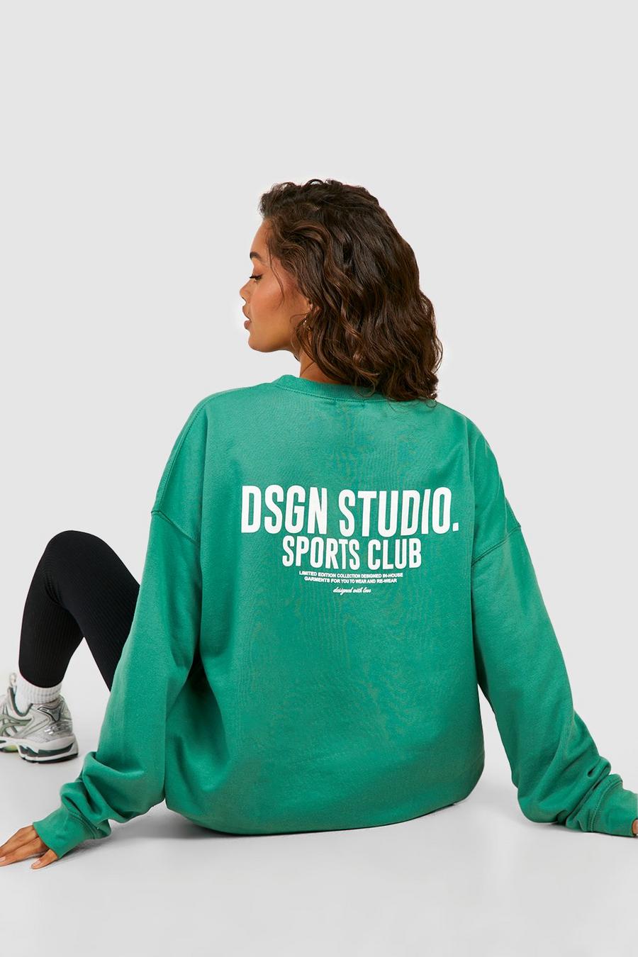 Bottle green Dsgn Studio Sports Club Oversized Sweatshirt 