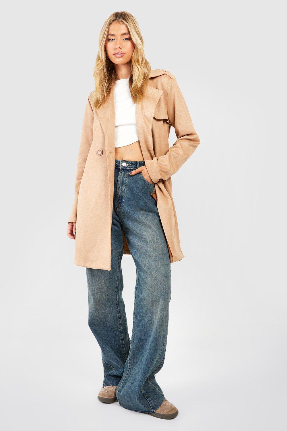 Trenchcoat on sale suede look