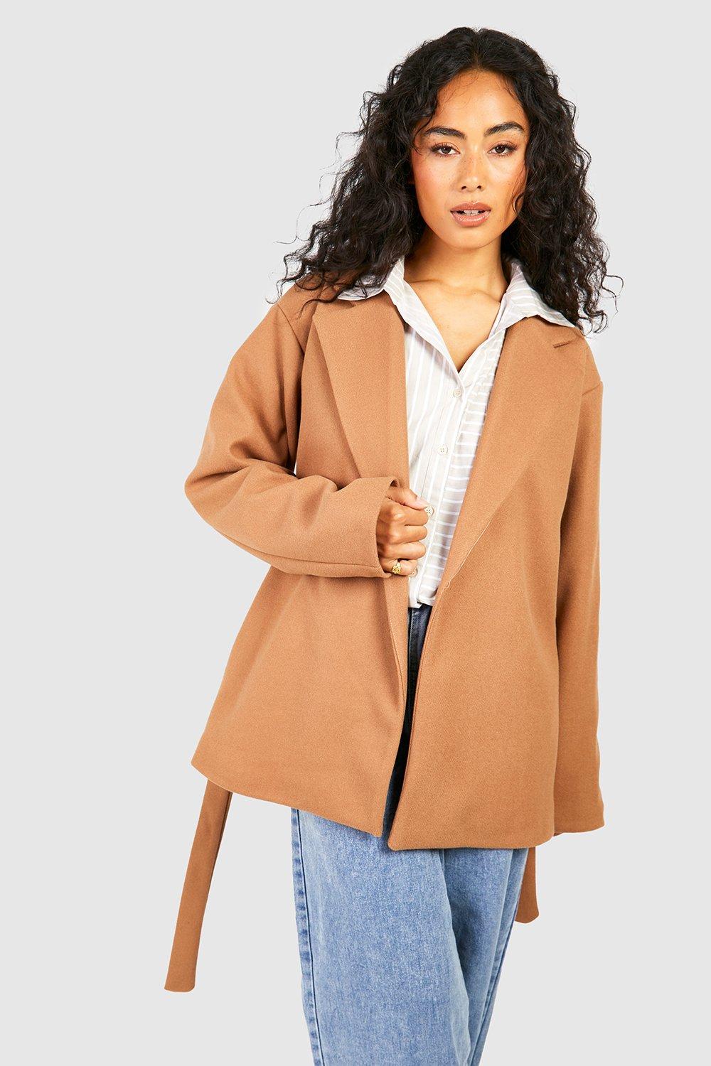 Short belted clearance coat