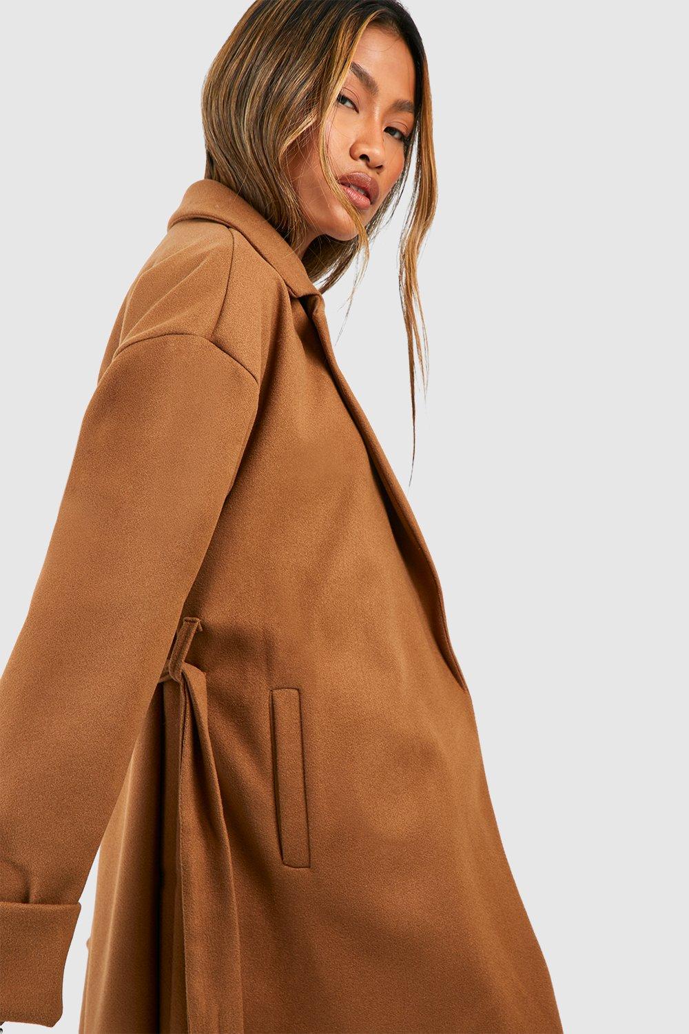 Boohoo shop camel coat