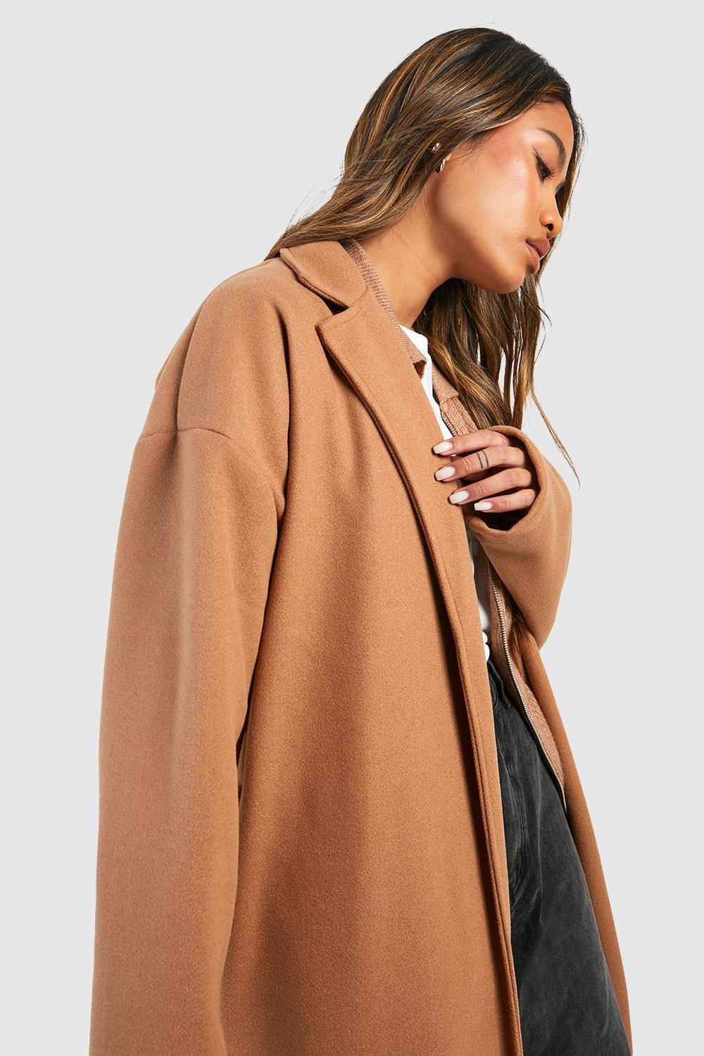 Manteau long femme online boohoo