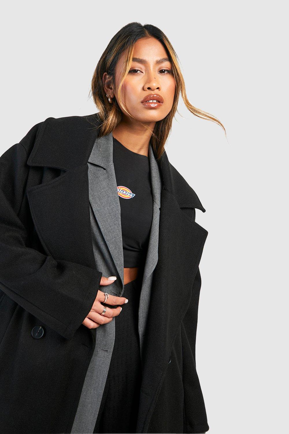 Dropped shoulder coat sale