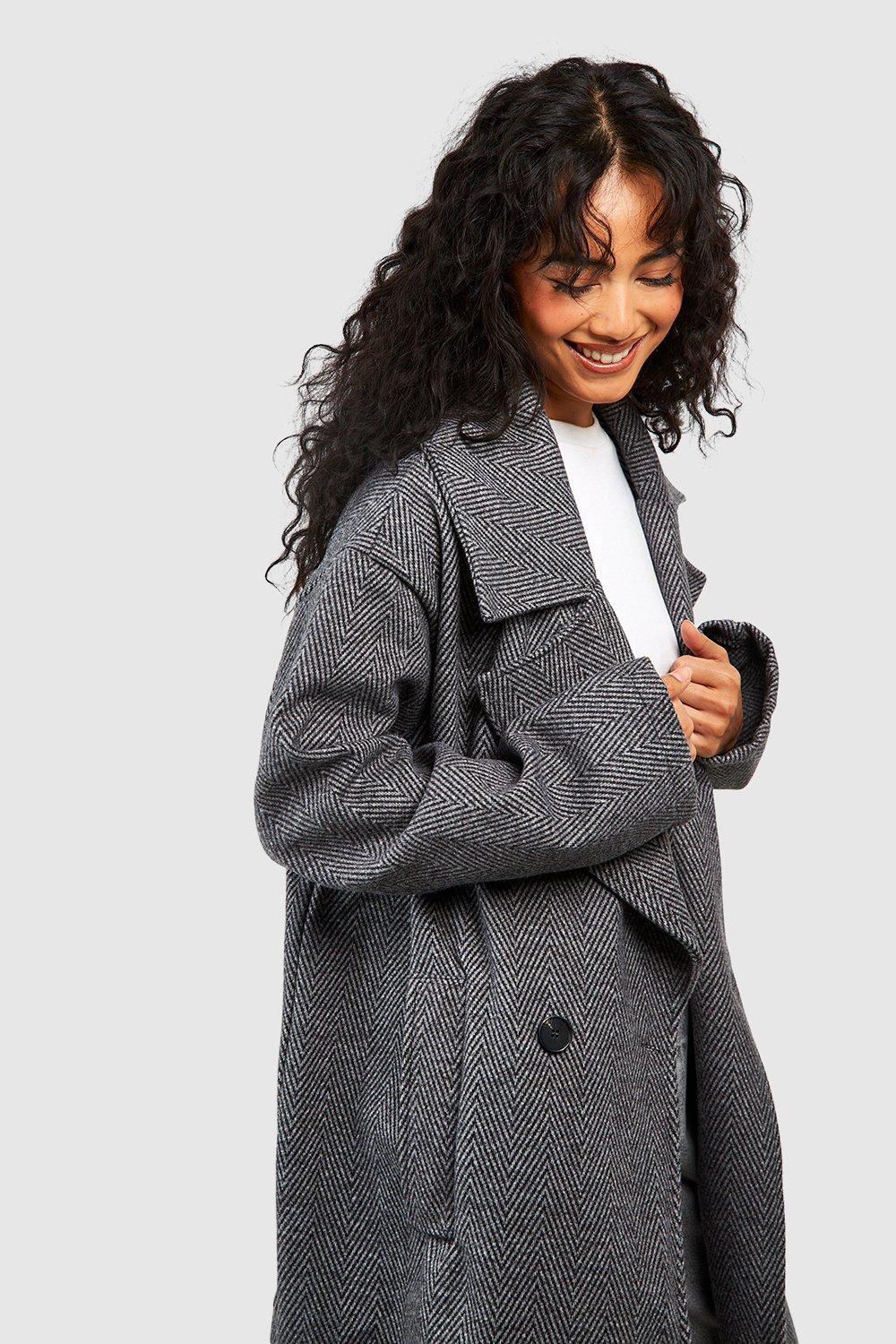 Herringbone oversized outlet coat