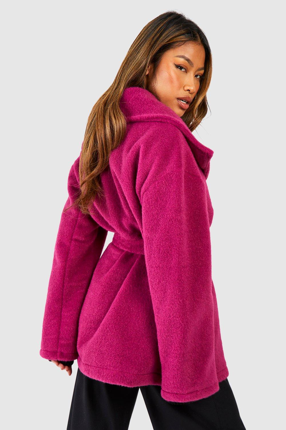 Fleece Belted Hoodie Coat