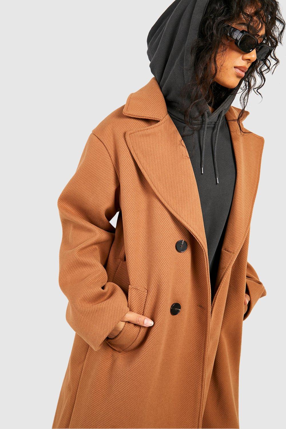 Boohoo maxi coat best sale