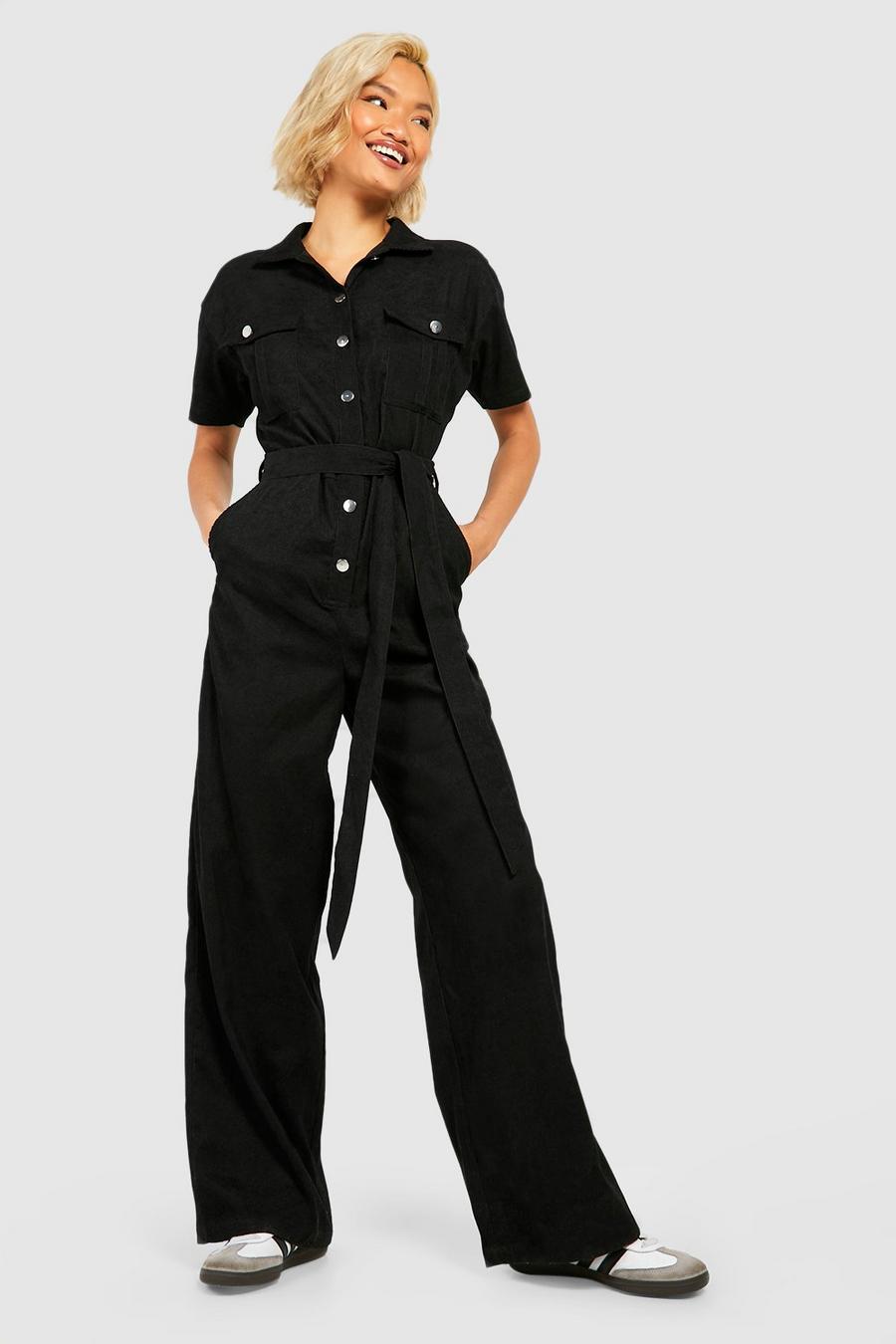 Black Jumpsuit i manchester med utilitydetaljer image number 1