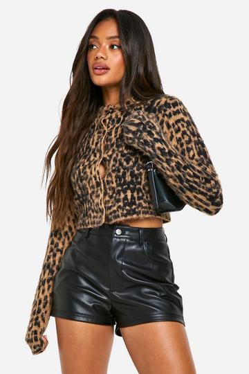 Faux Leather High Waisted Shorts black