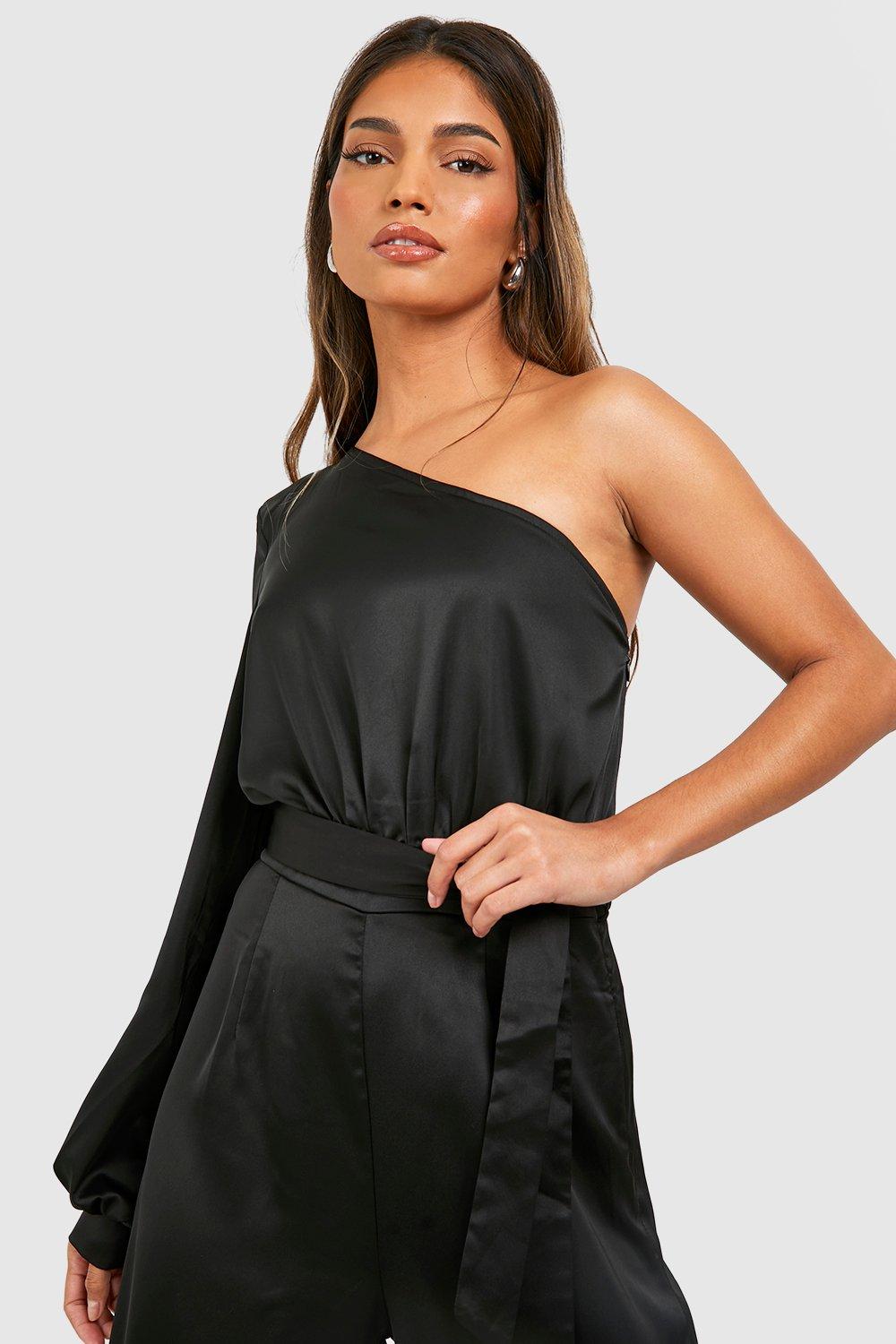 Satin One Shoulder Jumpsuit