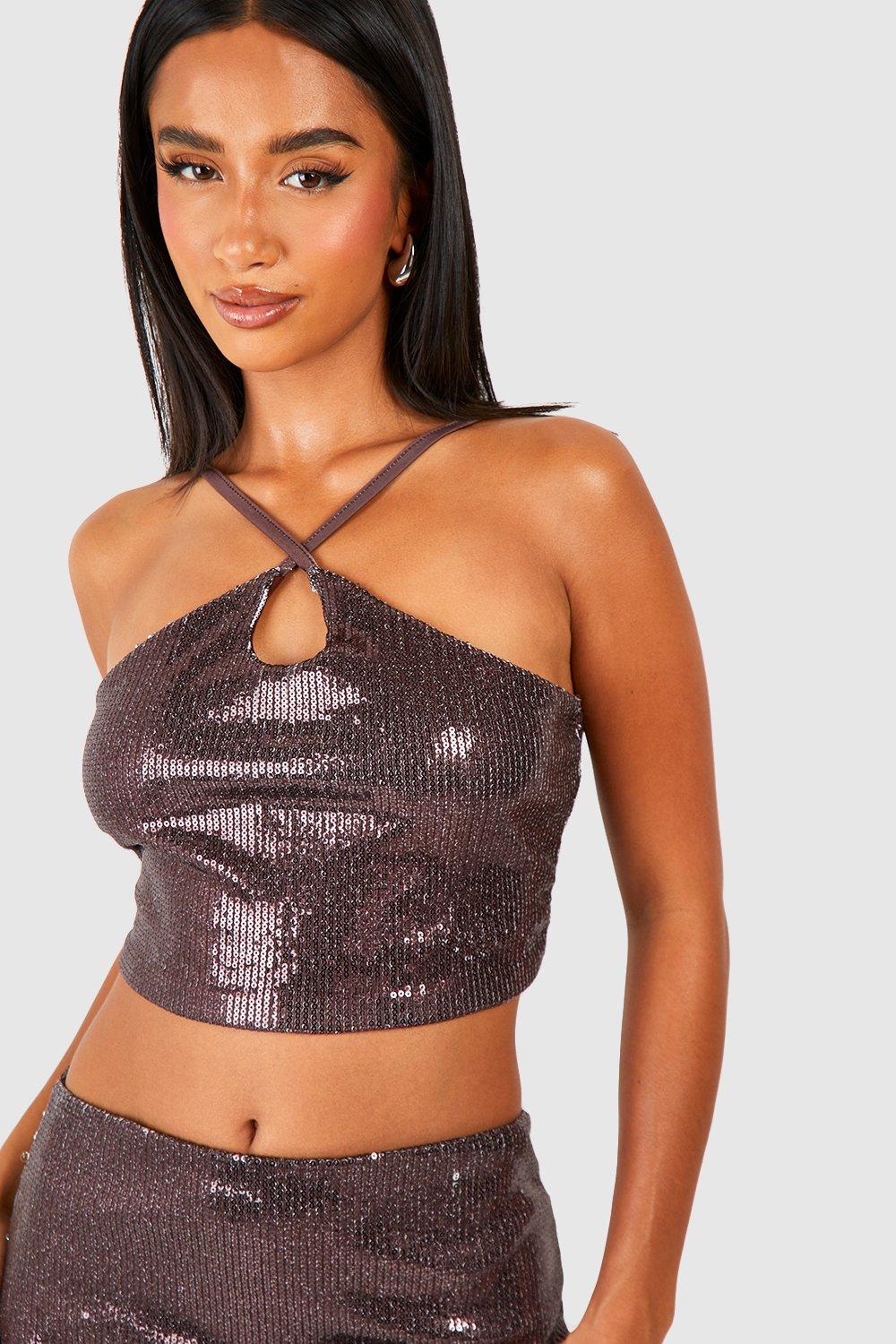 Sequin strappy clearance top