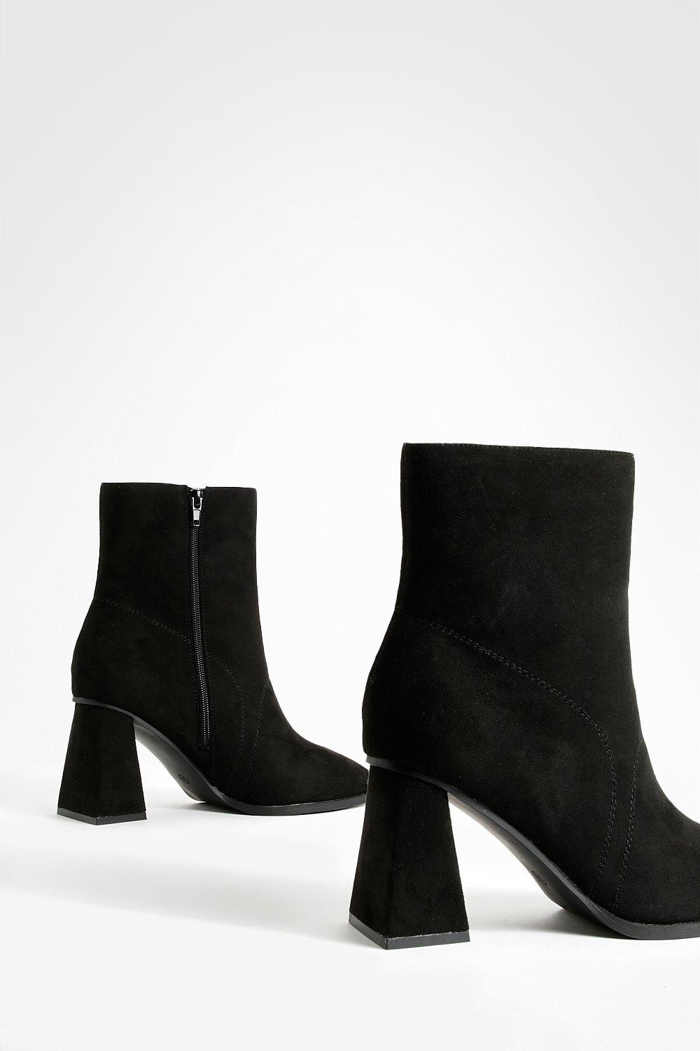 cylinder heel ankle boots