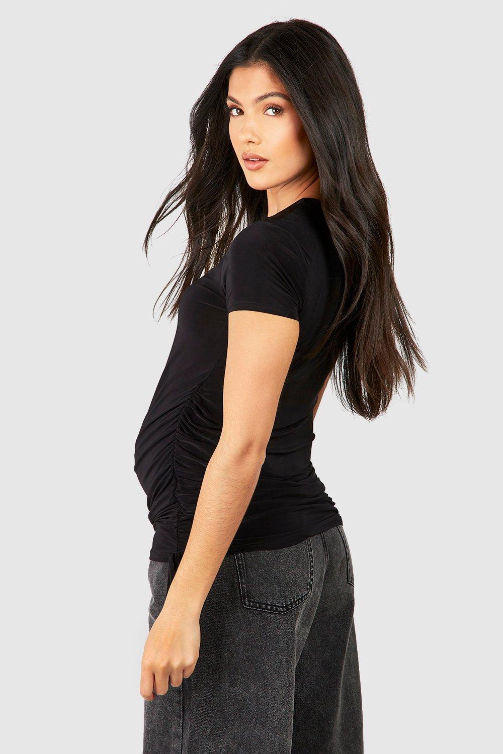 Side ruched maternity t shirt deals