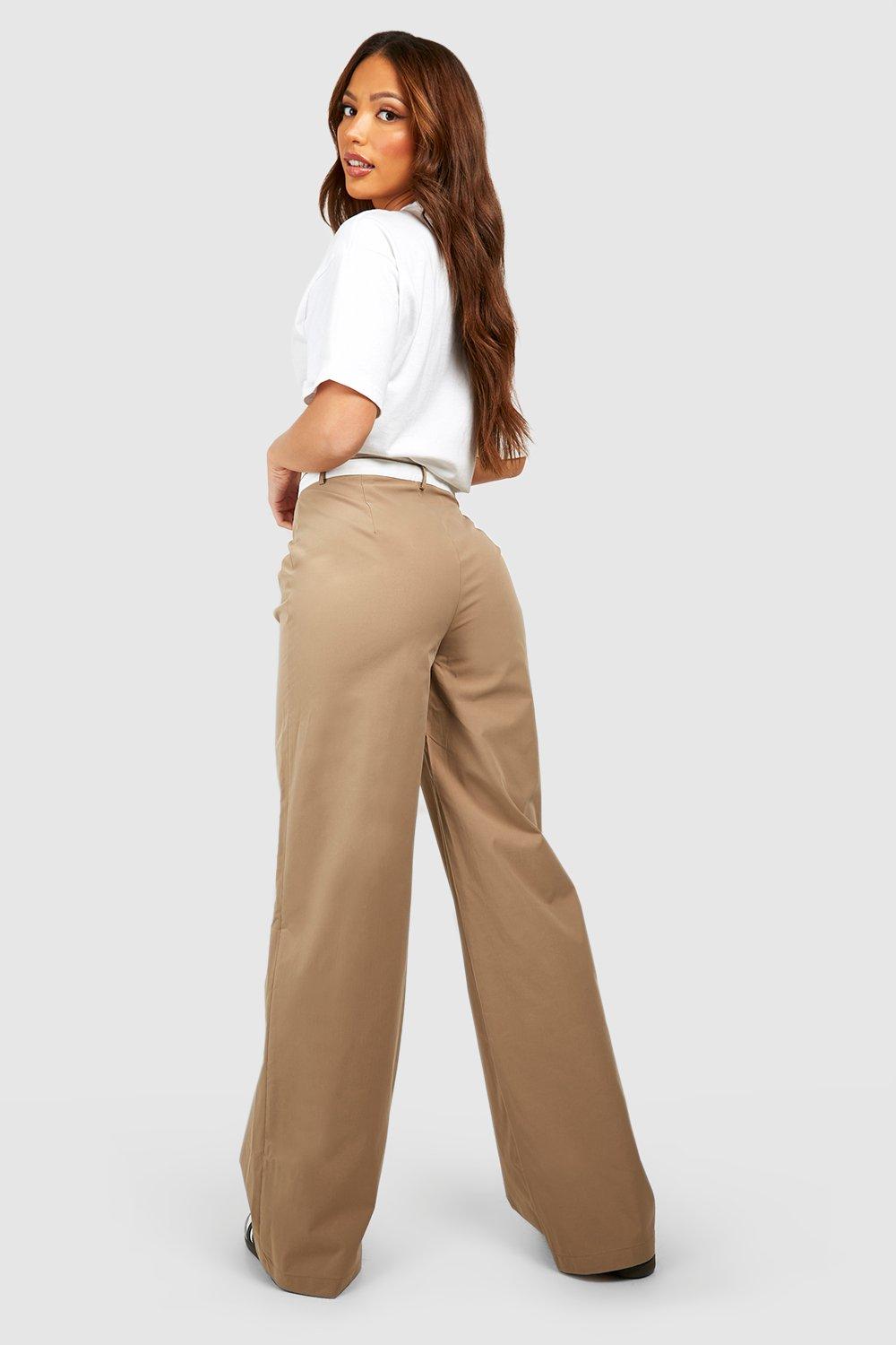 Tall Women's Wide Leg Trousers Beige