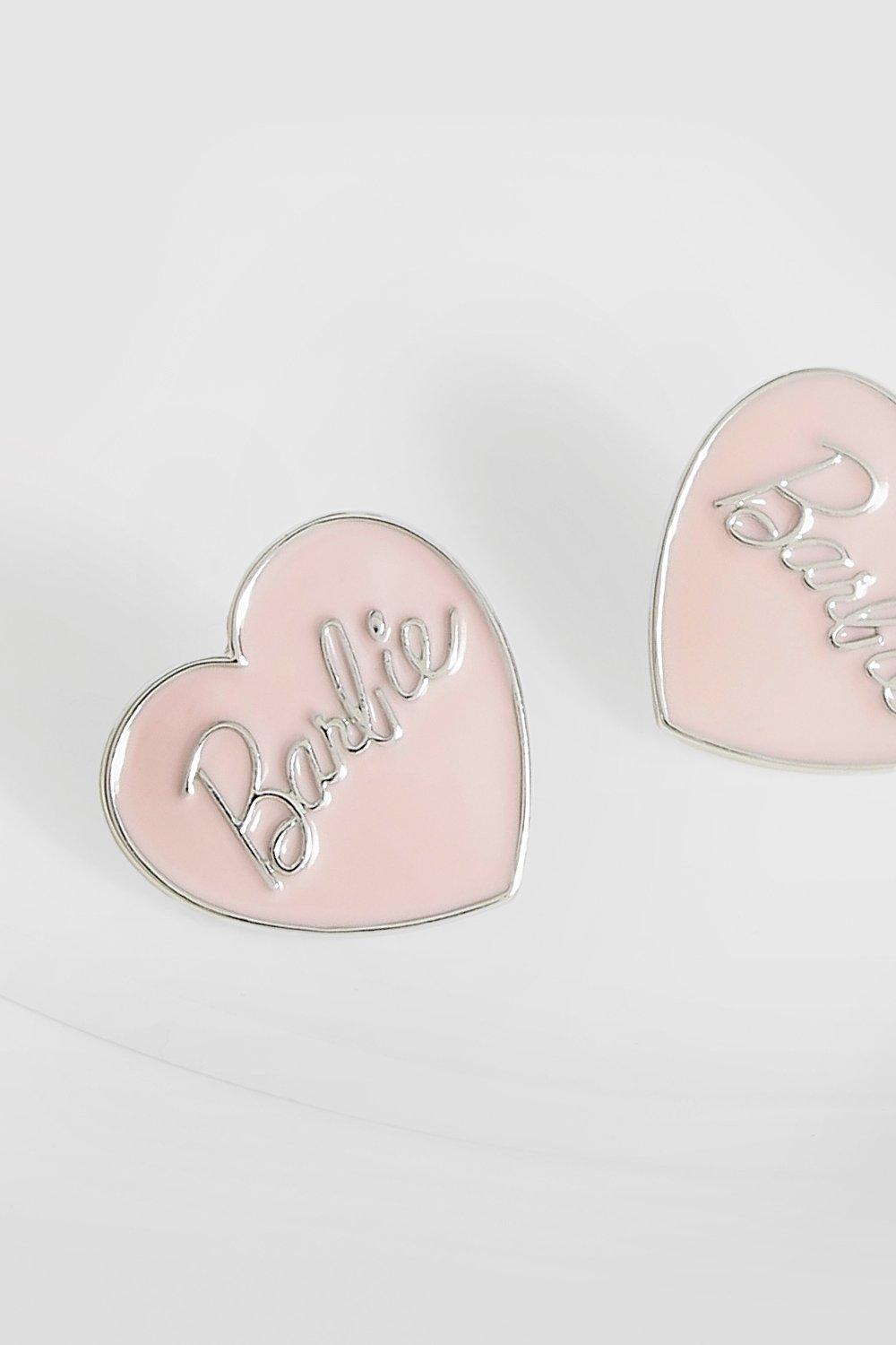 Pink Hearts Stud Earrings, Barbie Jewelry for Girls, Gift for My Daughter 