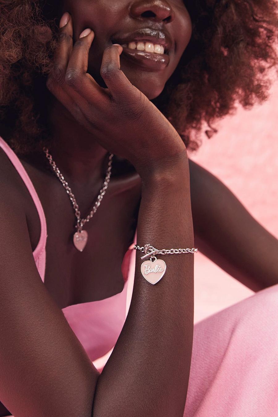 Pink Barbie T Bar Heart Detailed Bracelet 