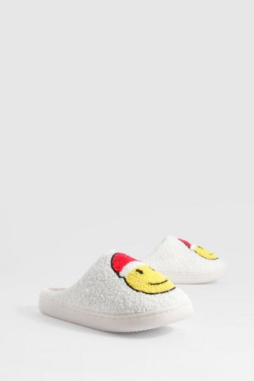 Santa Borg Face Slippers cream