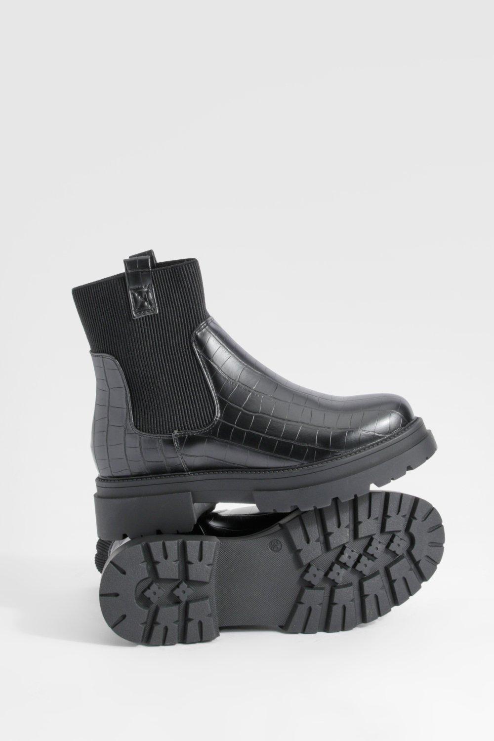 Chunky croc chelsea discount boots