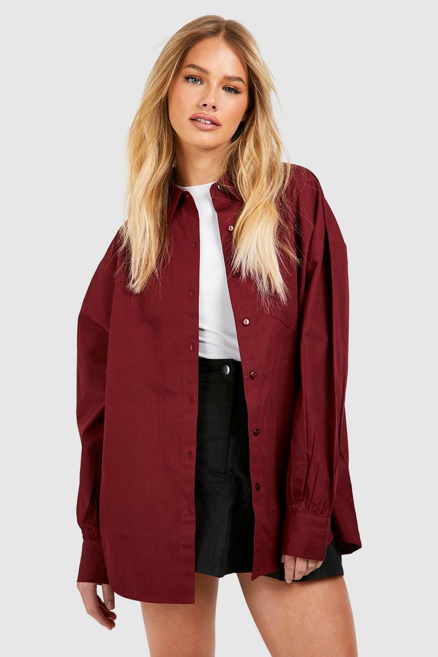 Camicia oversize, Burgundy image number 1