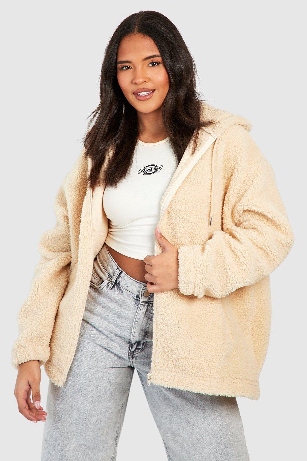 Beige borg outlet jacket