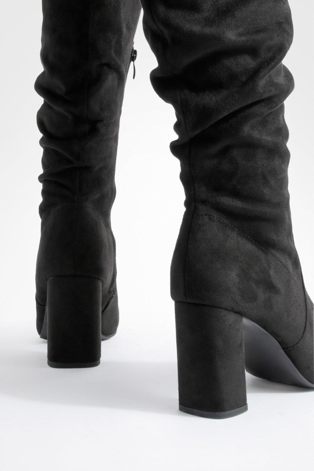 Boohoo knee high clearance boots