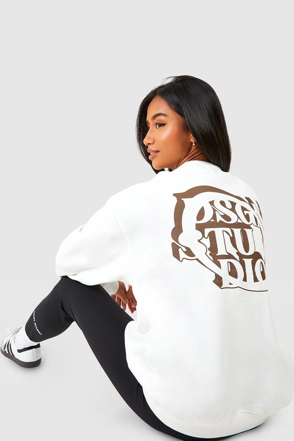 Petite Dsgn Studio Slogan Back Print Oversized Sweatshirt