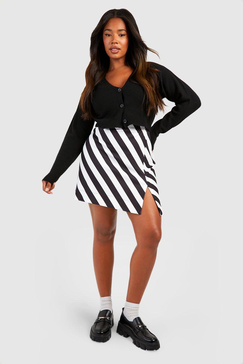 Black and white striped skirt clearance xxl