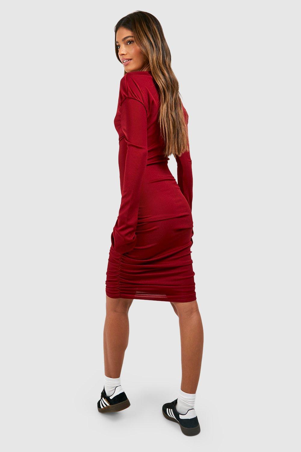 Boohoo deals maroon dress