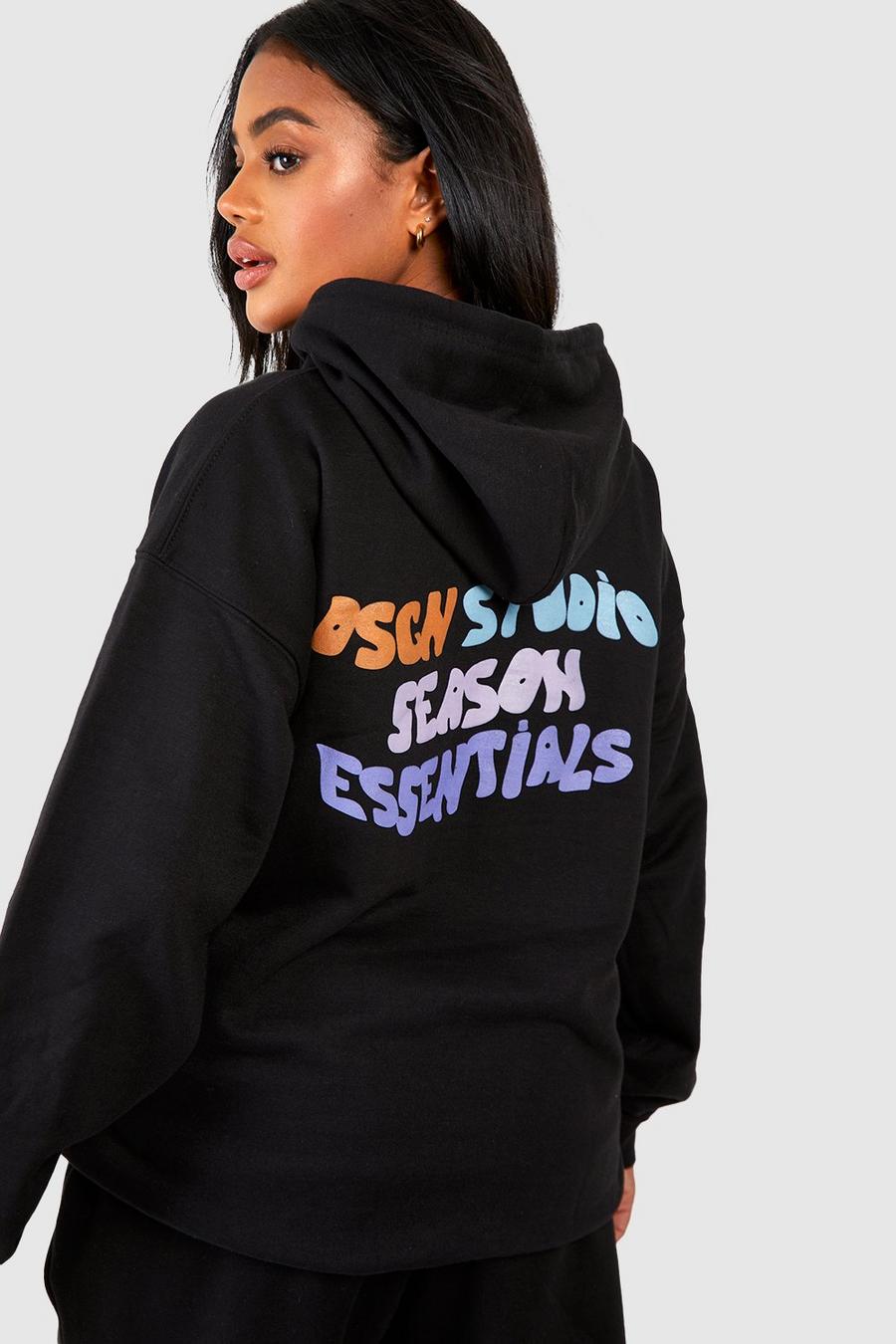 Black Dsgn Studio Oversize hoodie med slogan image number 1