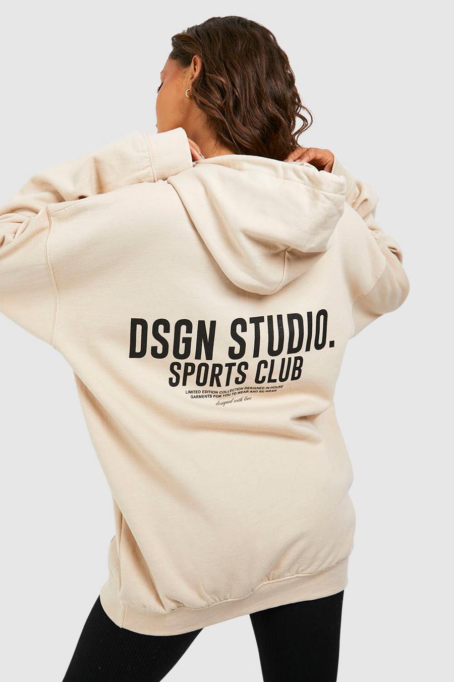 Sand Dsgn Studio Sports Club Printed Oversized Hoodie