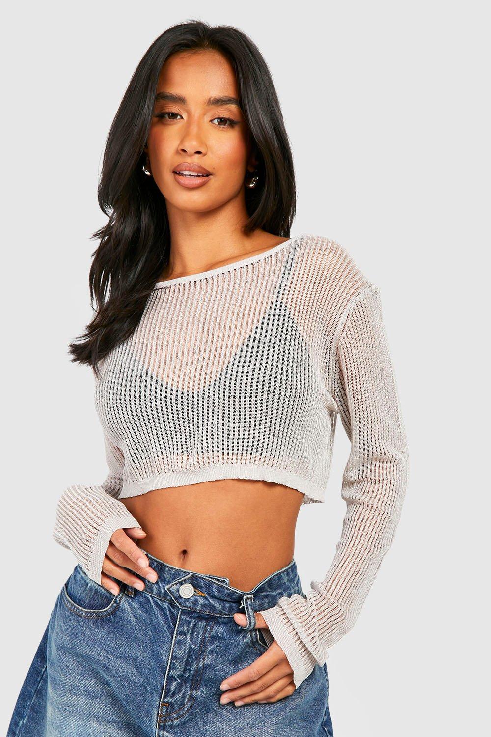 Sheer Mesh Crop Top -  Canada