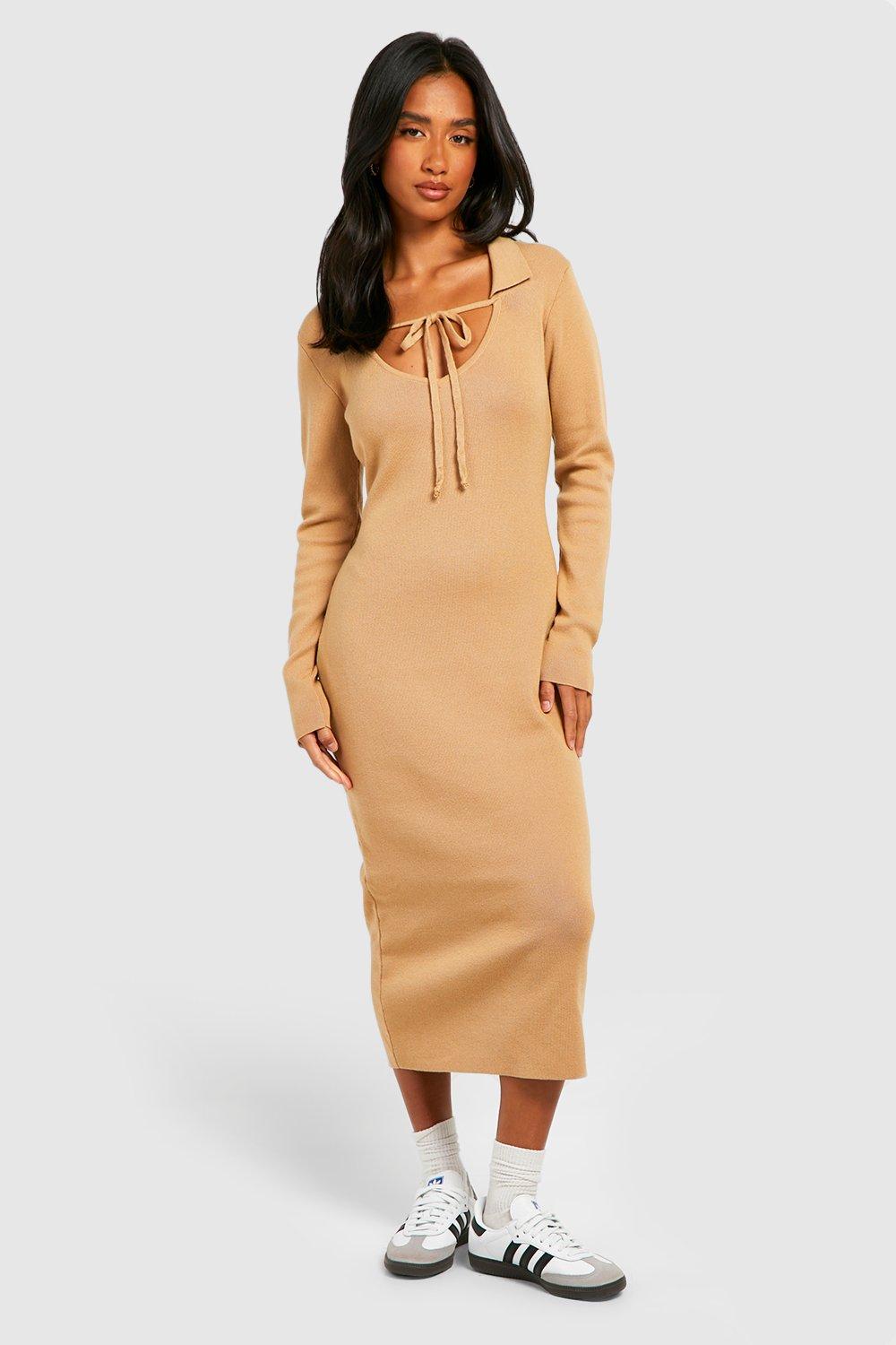 Collared midi outlet dress