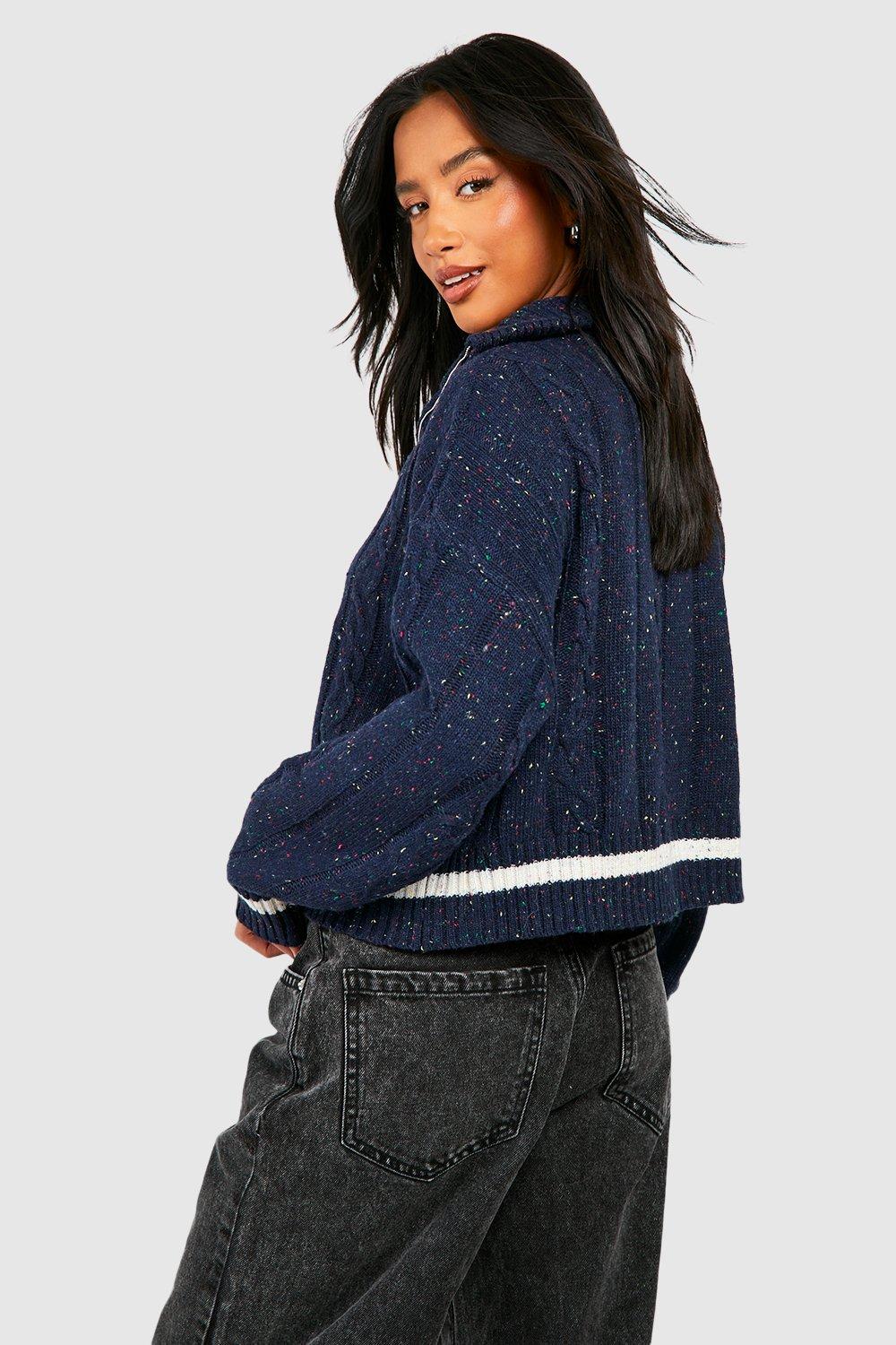 Navy hot sale cropped jumper