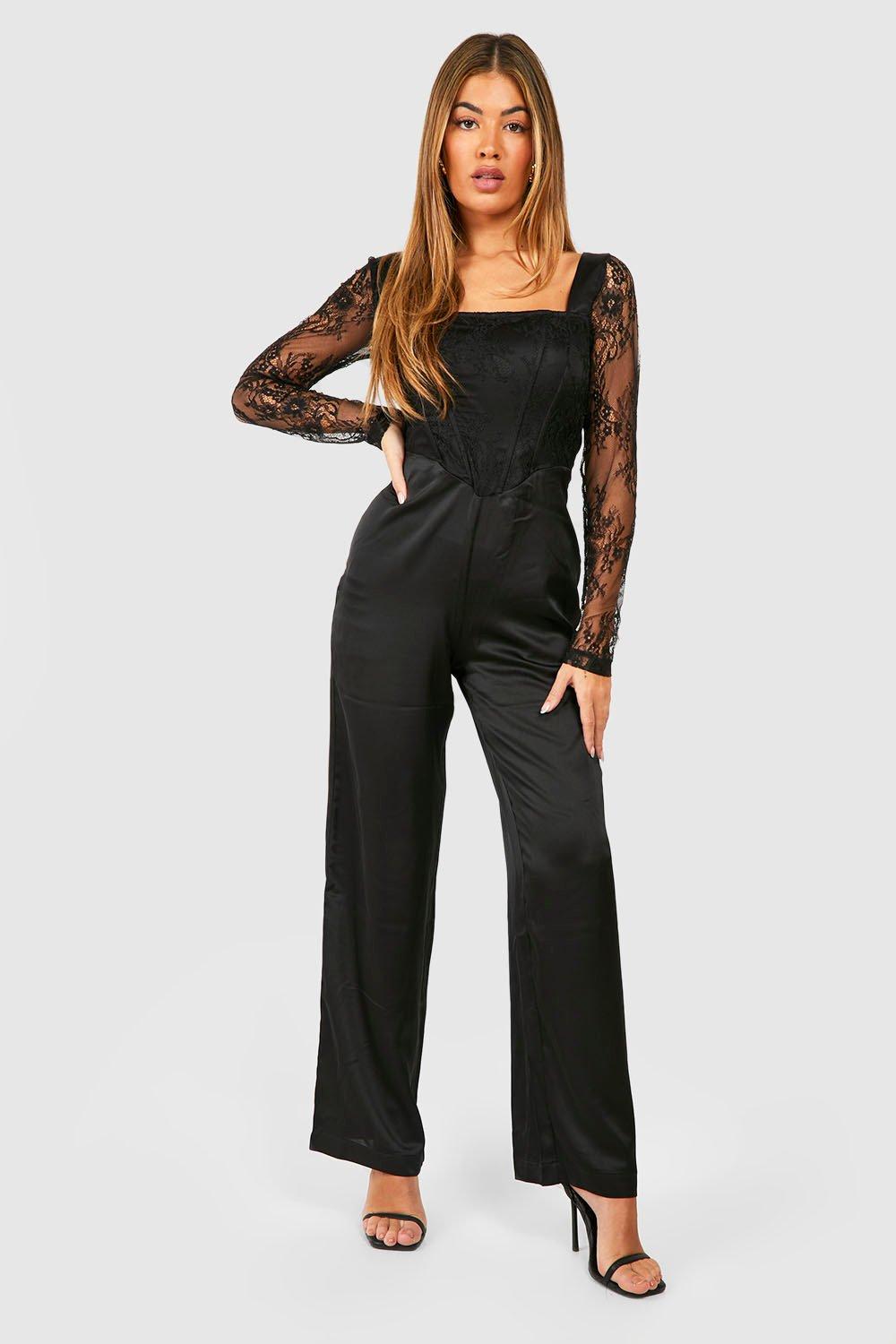 Lace Detail Corset Jumpsuit