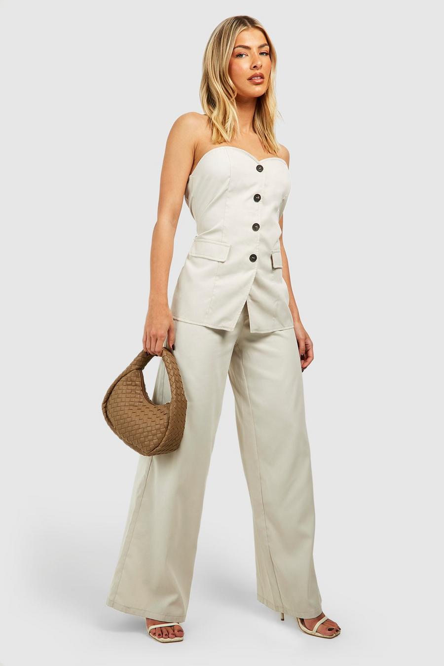 Stone Getailleerde Strapless Gilet Jumpsuit image number 1
