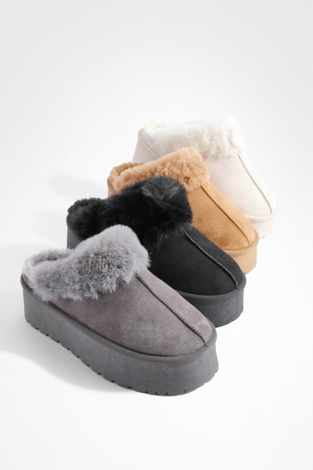 Fur lined loafer store mule