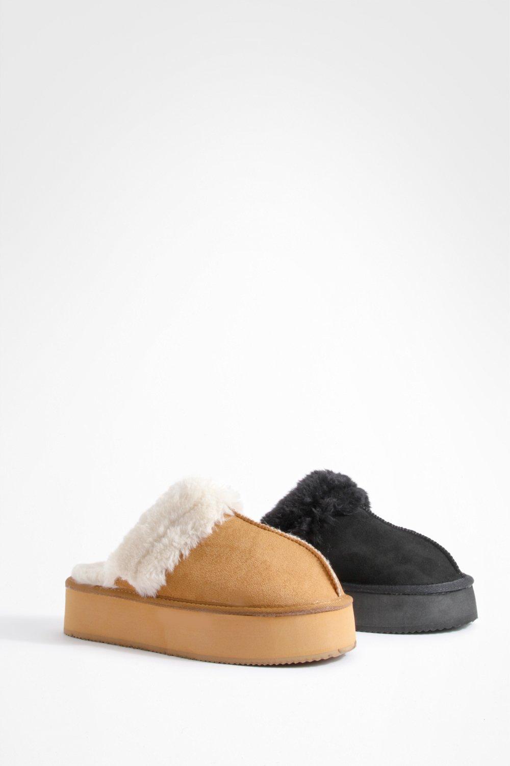 Slip on mules cheap with fur