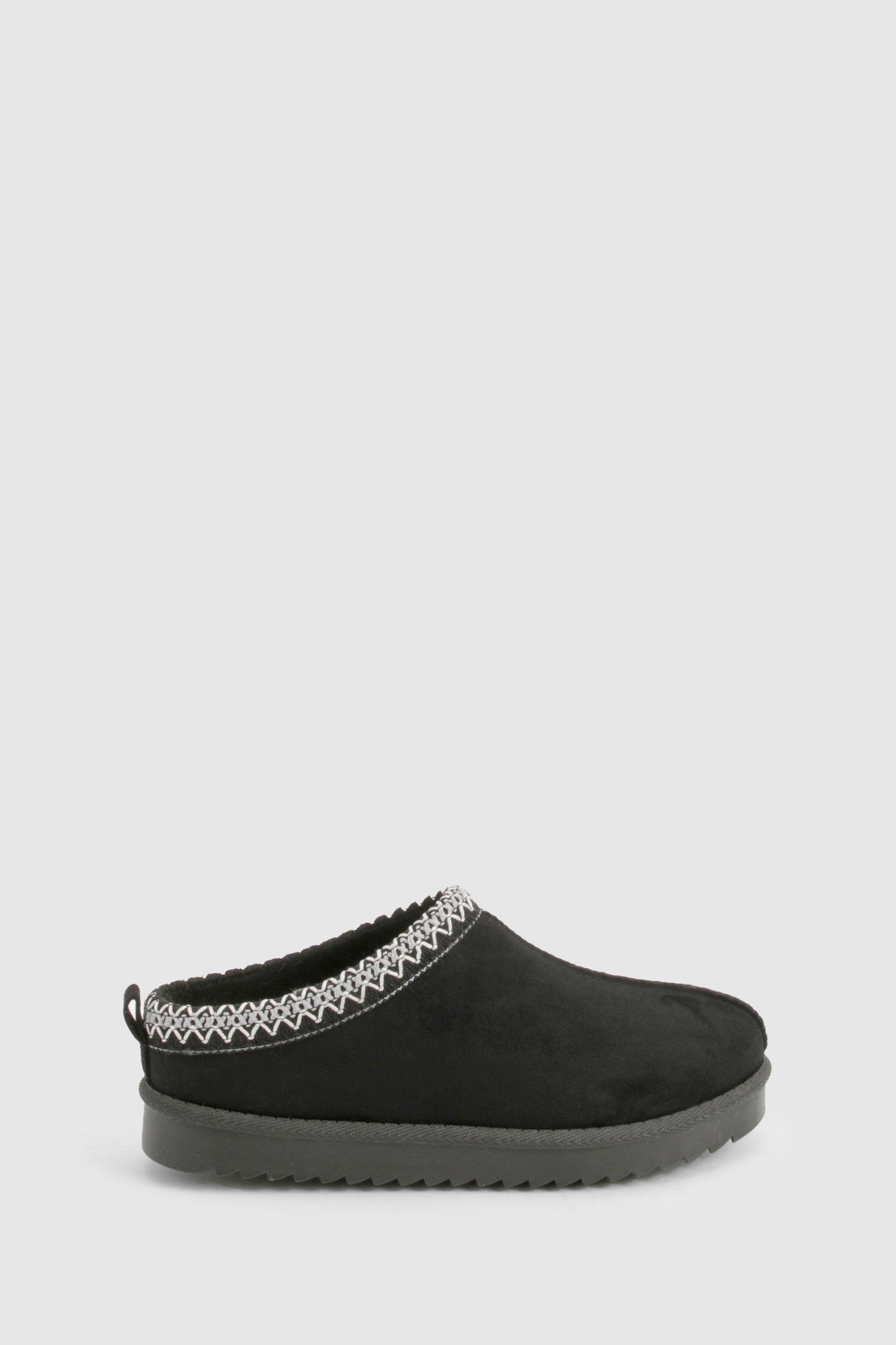 Black embroidered sale mules