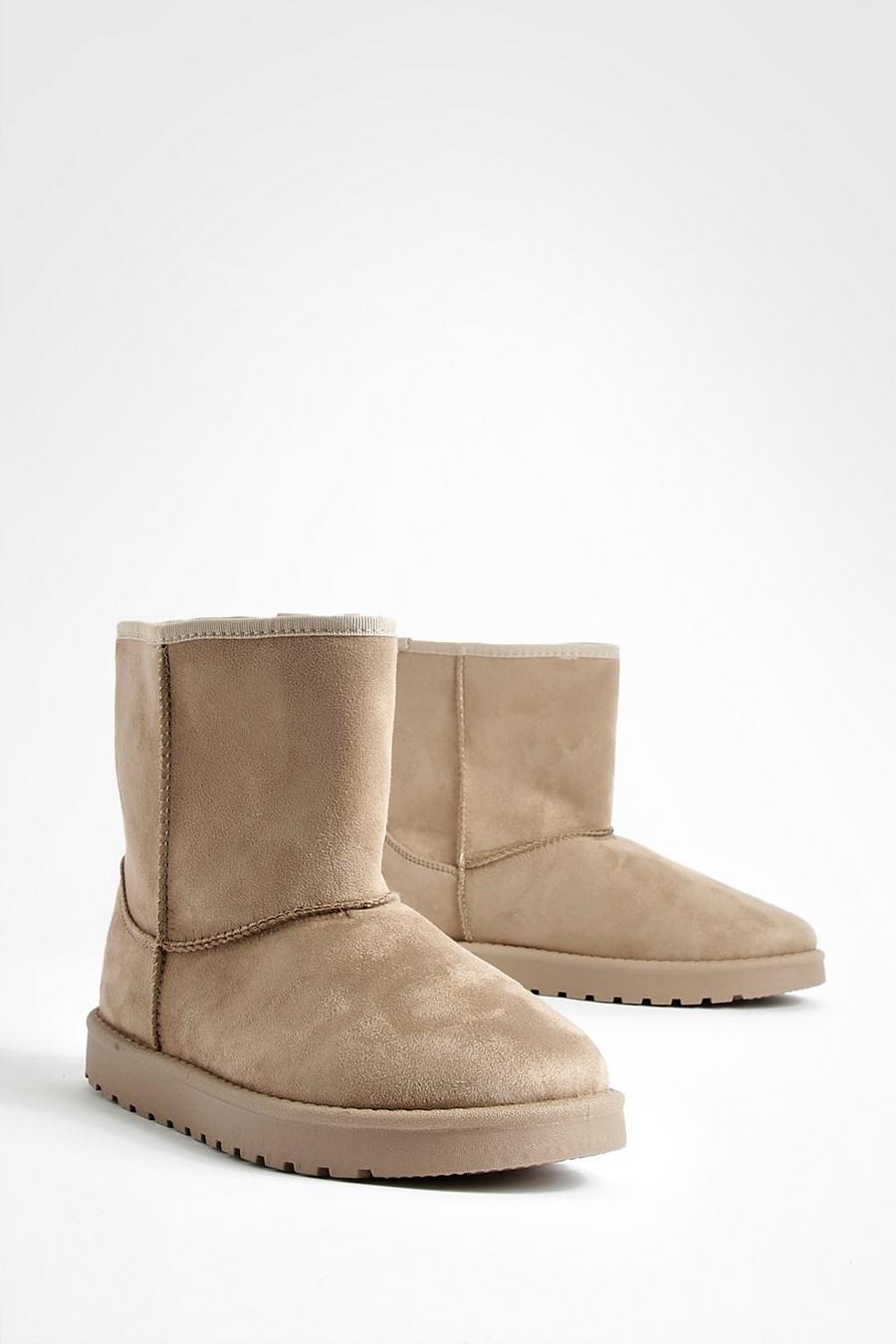 Khaki Ankle Cosy Boots    image number 1