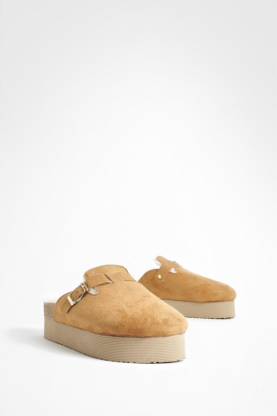 Platform Fur Lined Closed Toe Clogs | boohoo Platform Fur Lined Closed Toe Clogs | boohoo