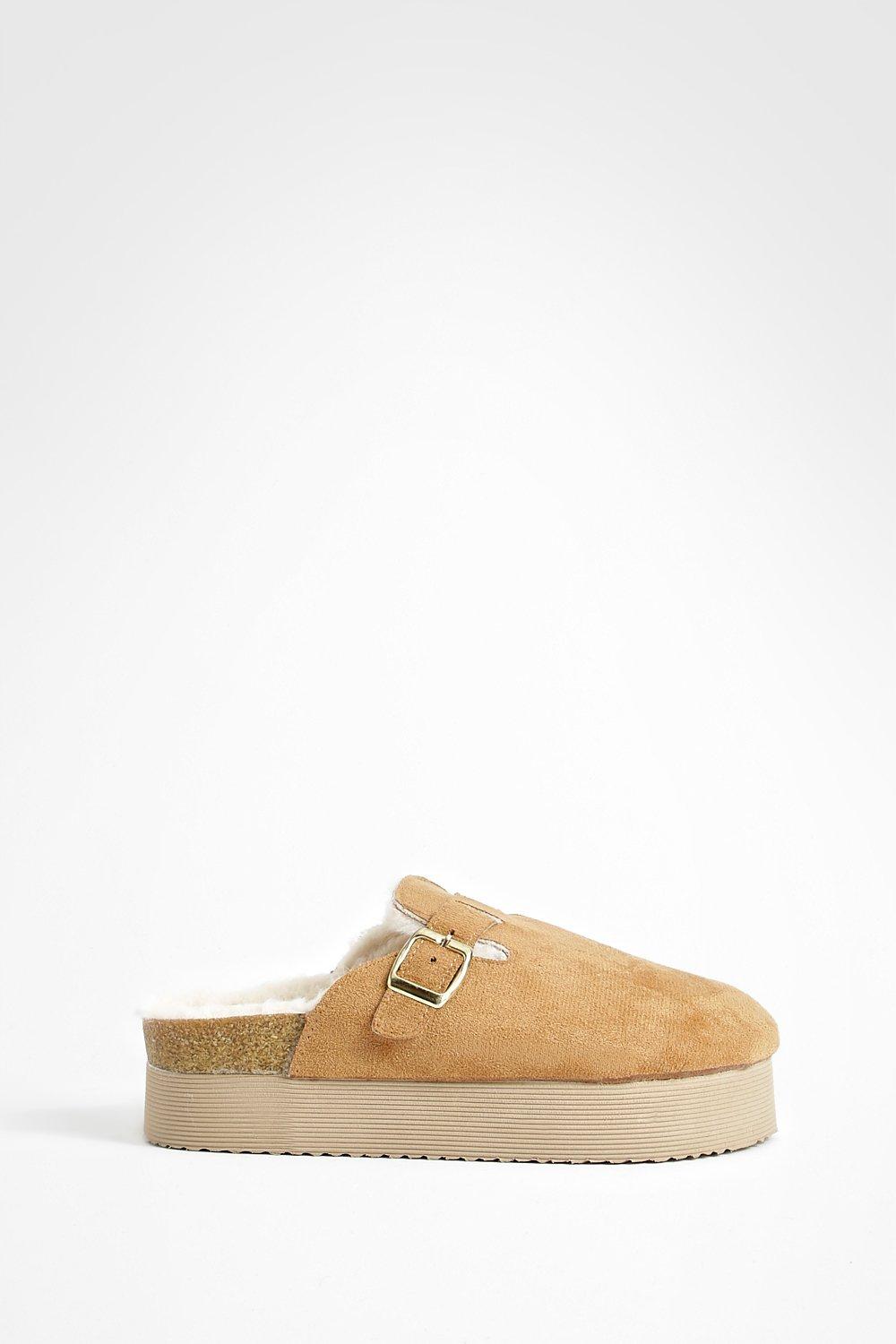 Platform Fur Lined Closed Toe Clogs | boohoo Platform Fur Lined Closed Toe Clogs | boohoo