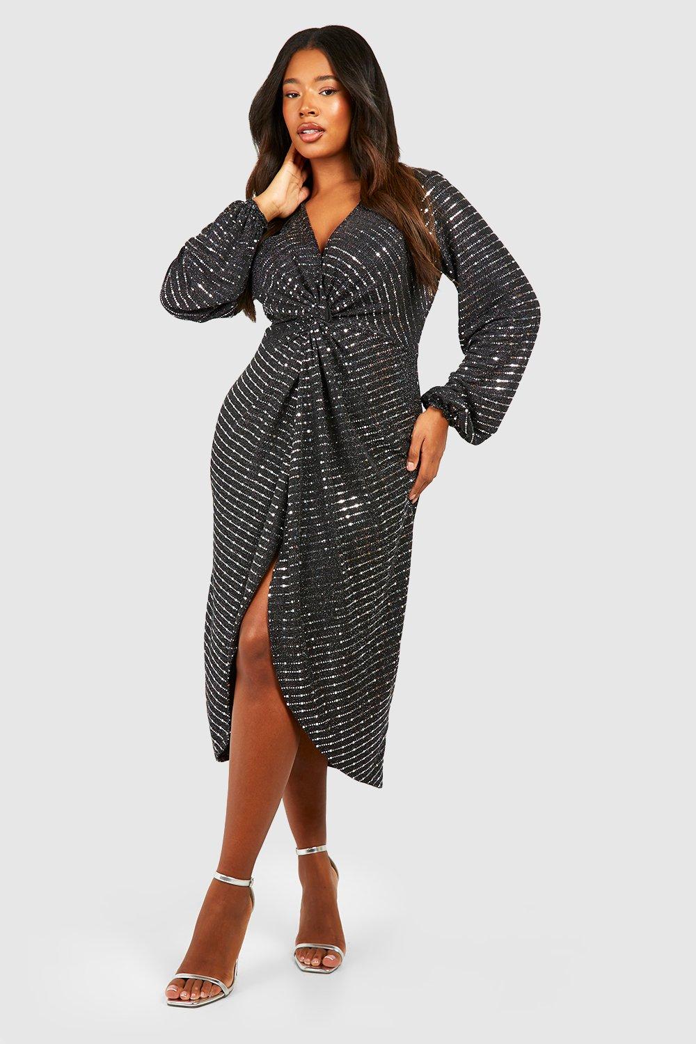 Boohoo metallic spot clearance dress