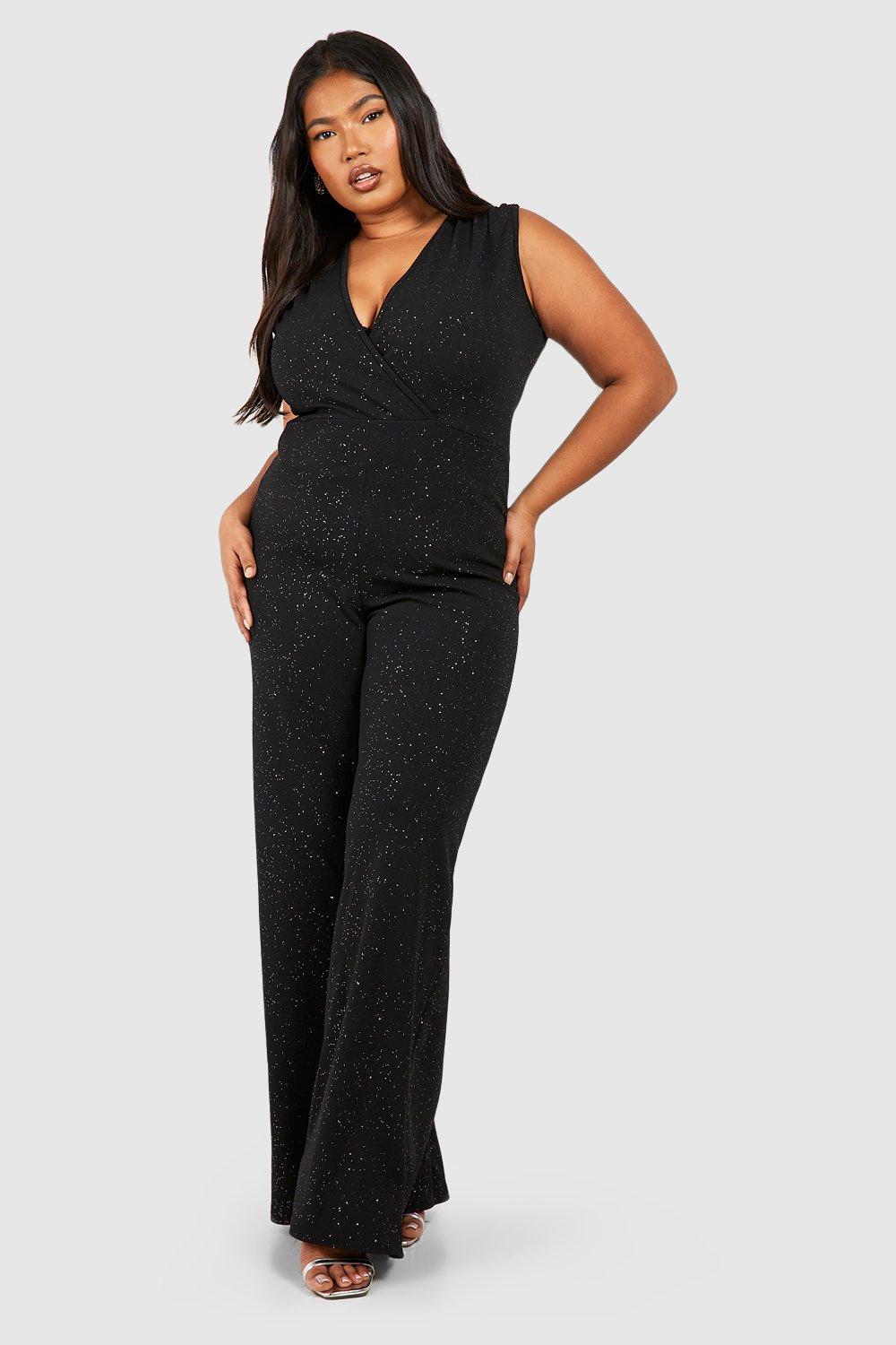 Black dressy jumpsuits plus size hotsell