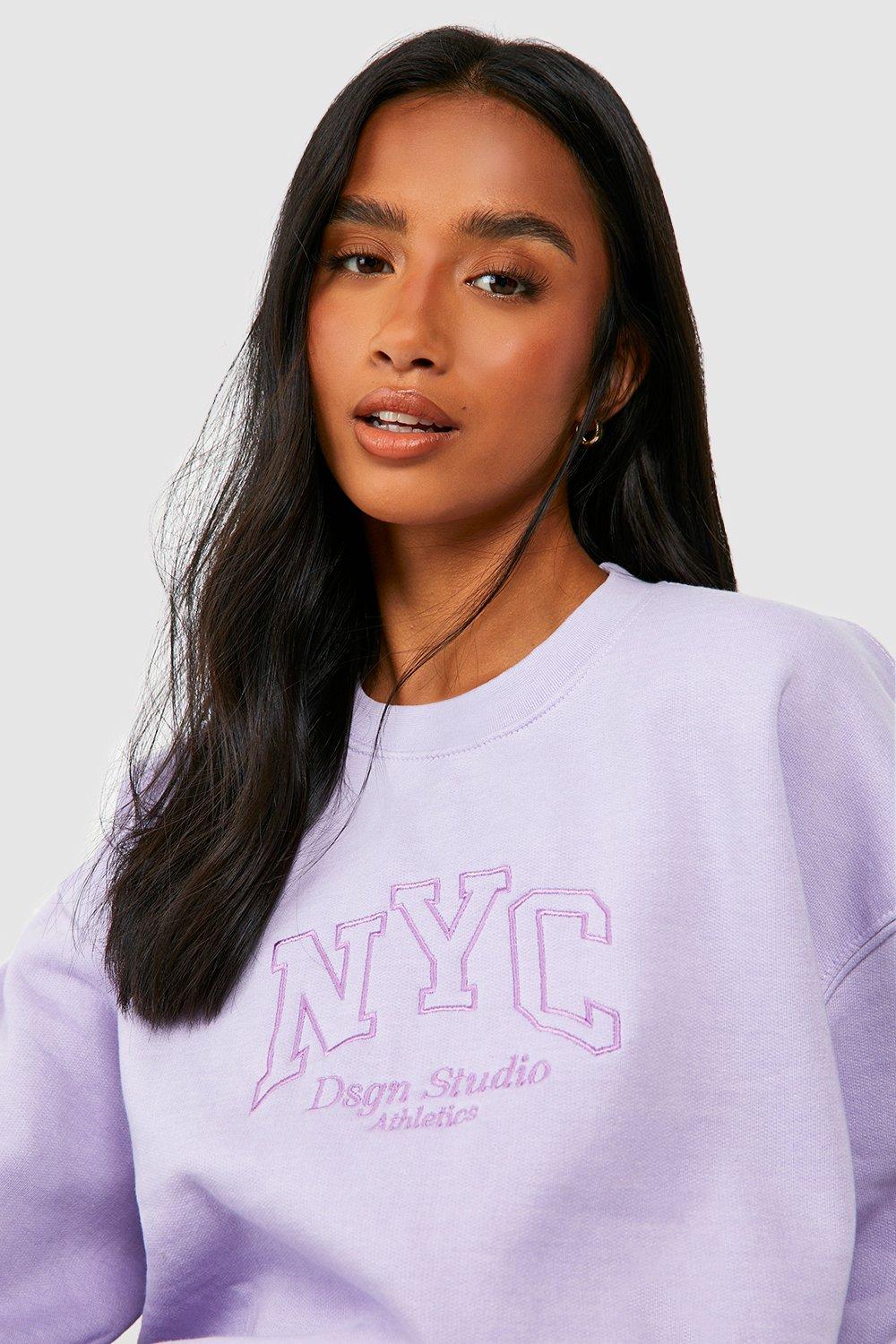 Petite store embroidered sweatshirts