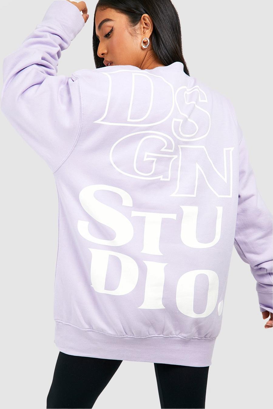 Lilac Petite Dsgn Studio Sweatshirt med tryck på ryggen image number 1