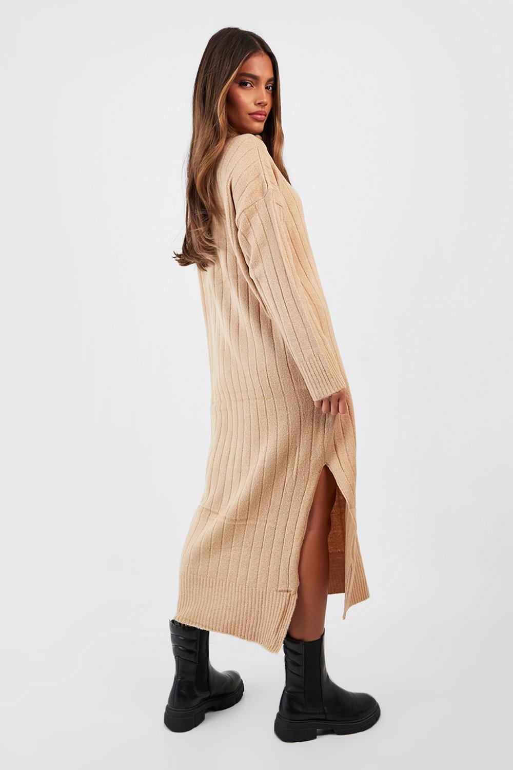 Oversized gebreide jurk new arrivals