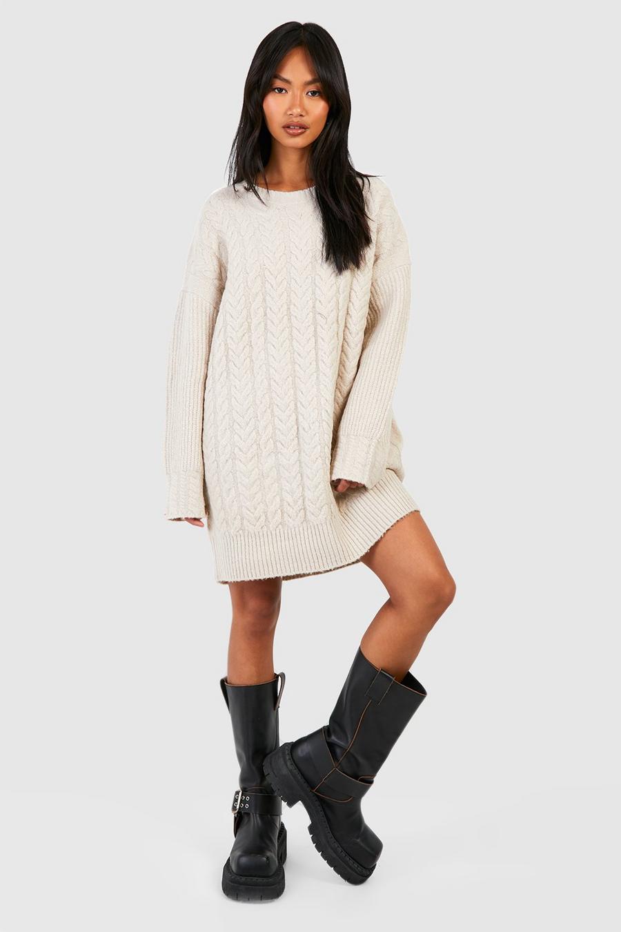 Stone Cable Knit Mini Dress image number 1