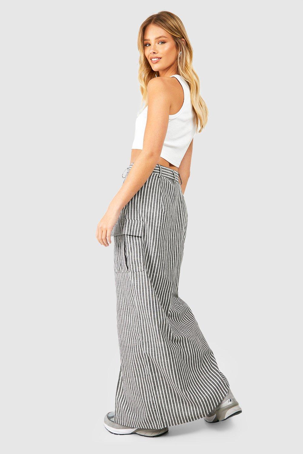 Striped skirt clearance boohoo