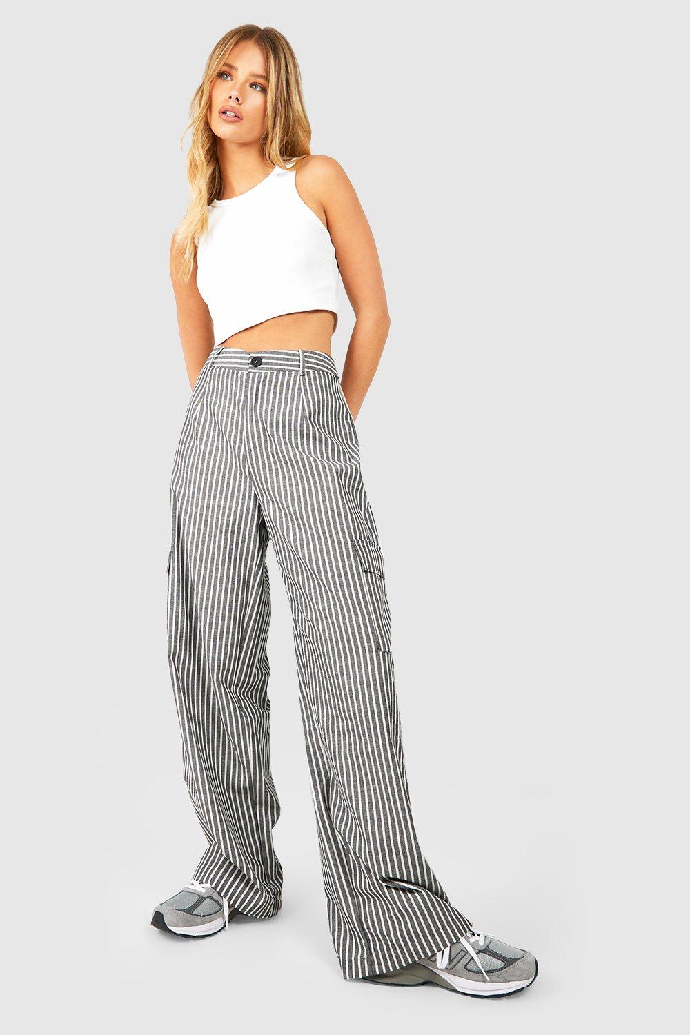 White trousers black on sale stripe