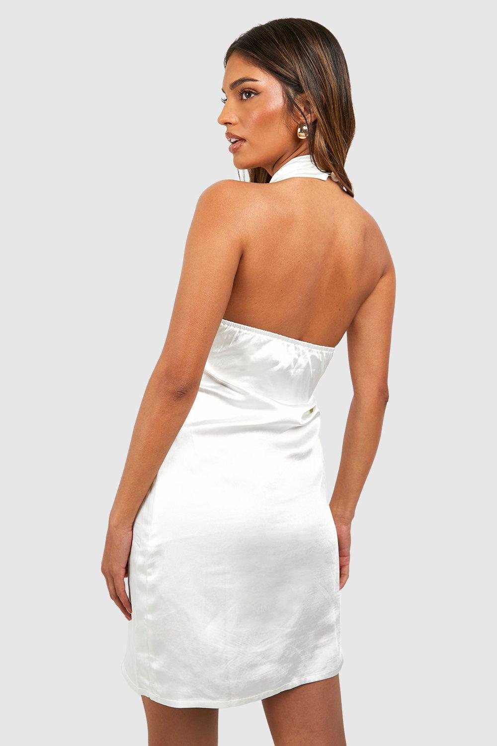 White satin mini outlet slip dress