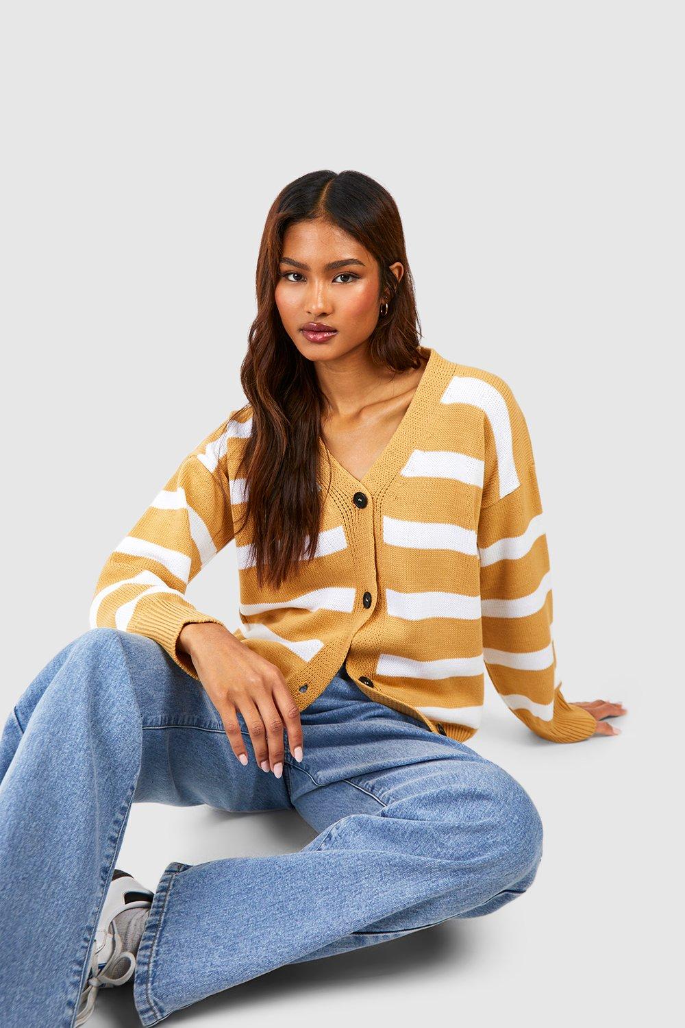 Yellow on sale striped cardigan